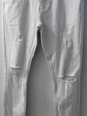 Serenede Men's Skinny Ripped Jeans in White